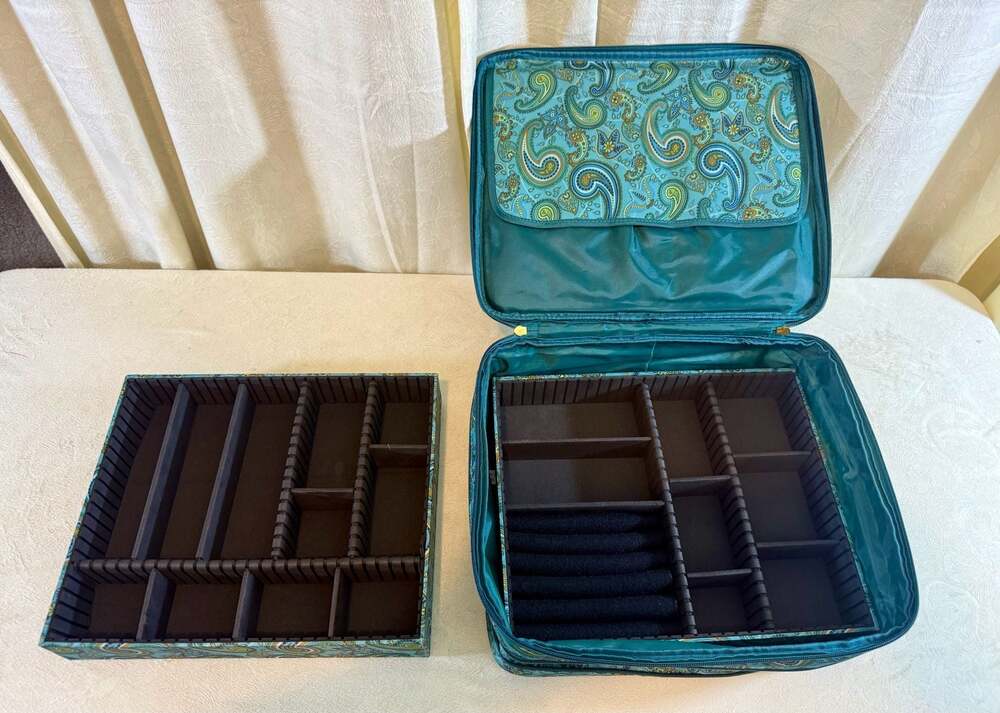 Joy Mangano The Jewel Kit Duo Two-Tier Travel Jewelry Organizer‎ in Paisley